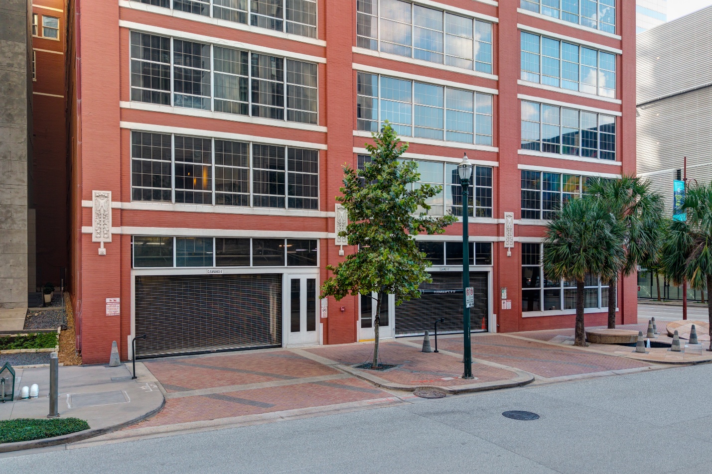 Parking garage entrance on Preston Street showing Gate 1 and Gate 2